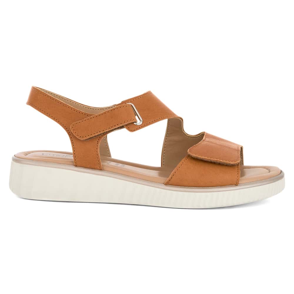 Soraya Wedge in Tan Leather