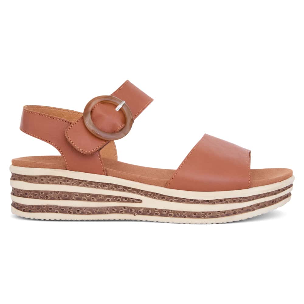 Sybil Wedge in Tan Leather