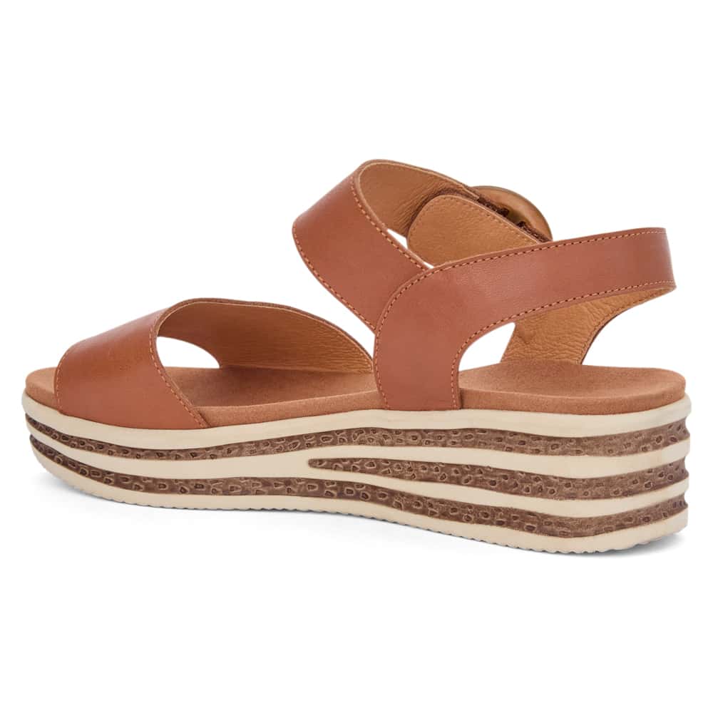 Sybil Wedge in Tan Leather