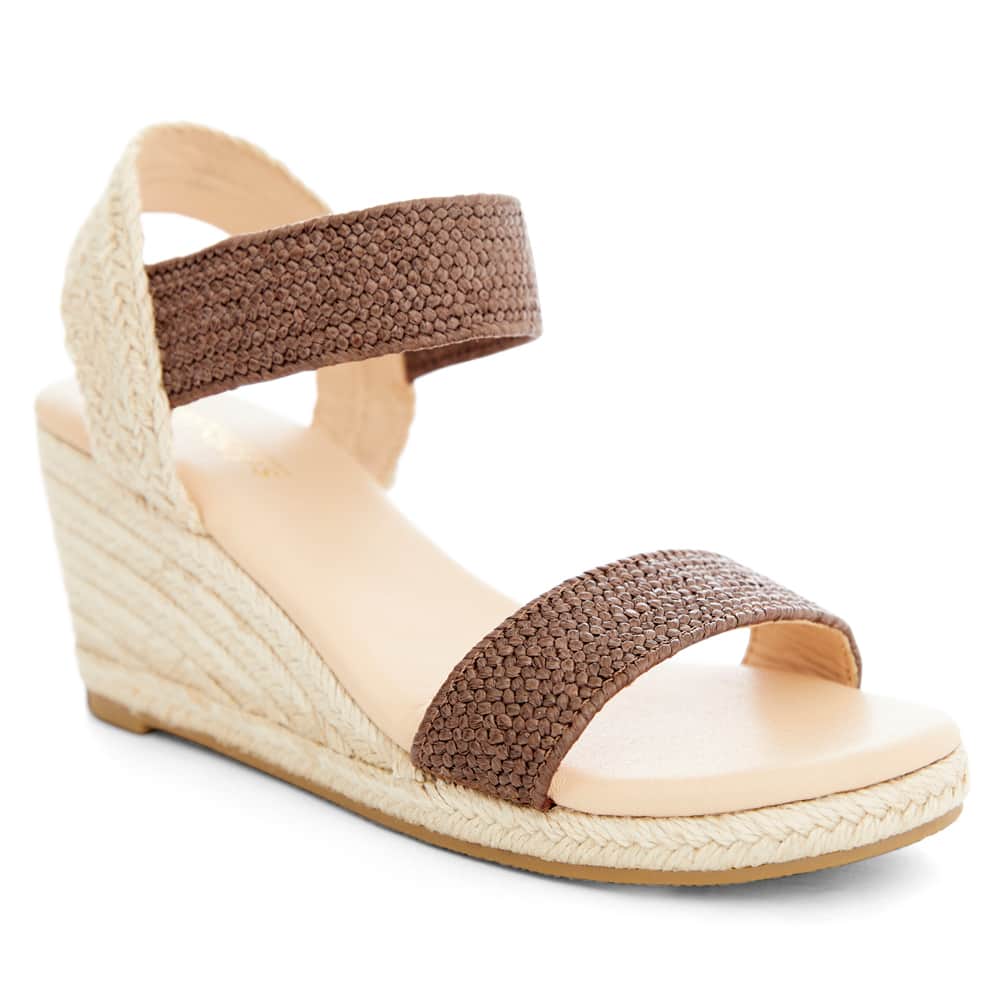 Sylvie Wedge in Chocolate Raffia
