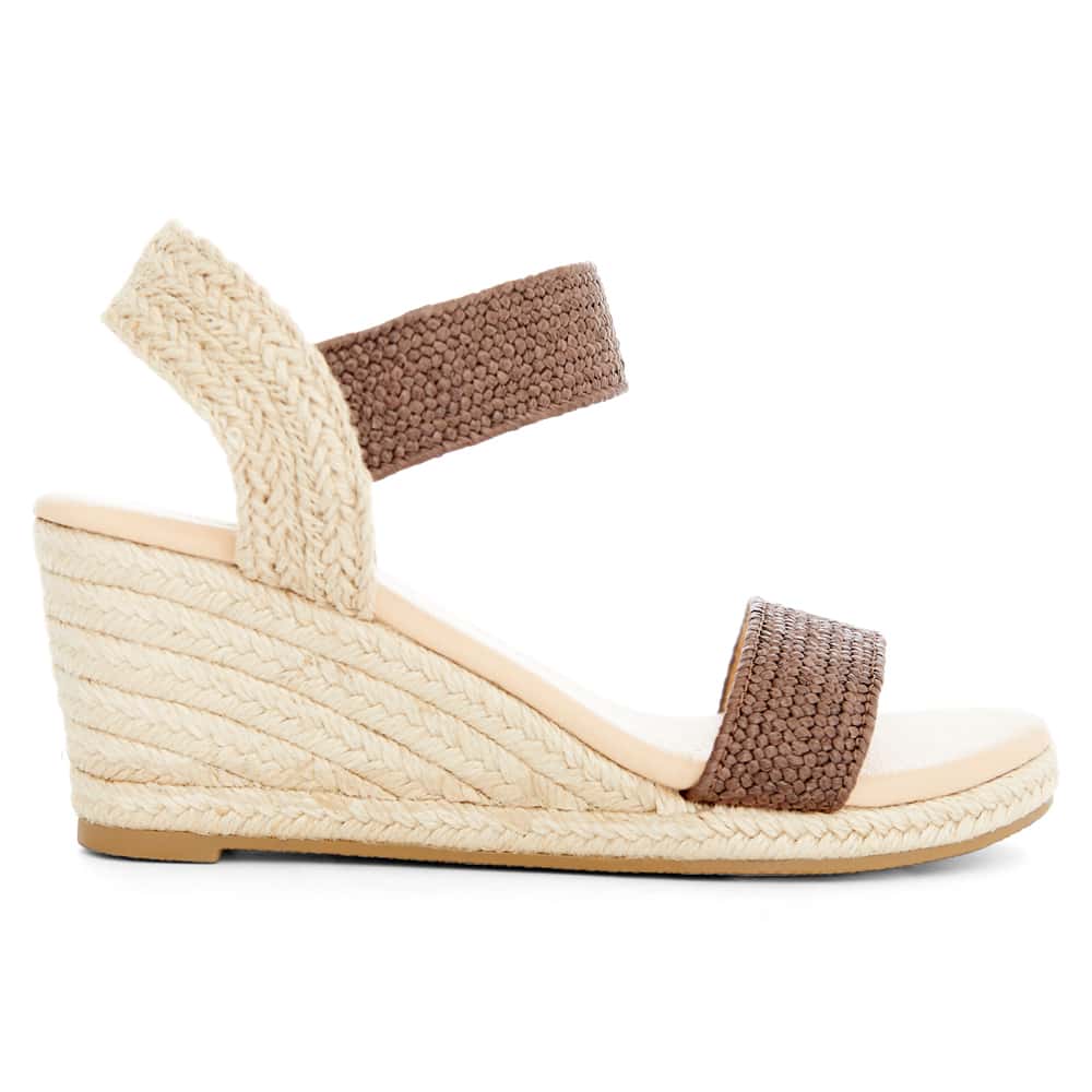 Sylvie Wedge in Chocolate Raffia