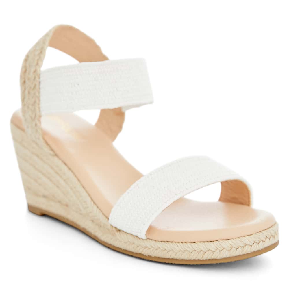 Sylvie Wedge in White/raffia