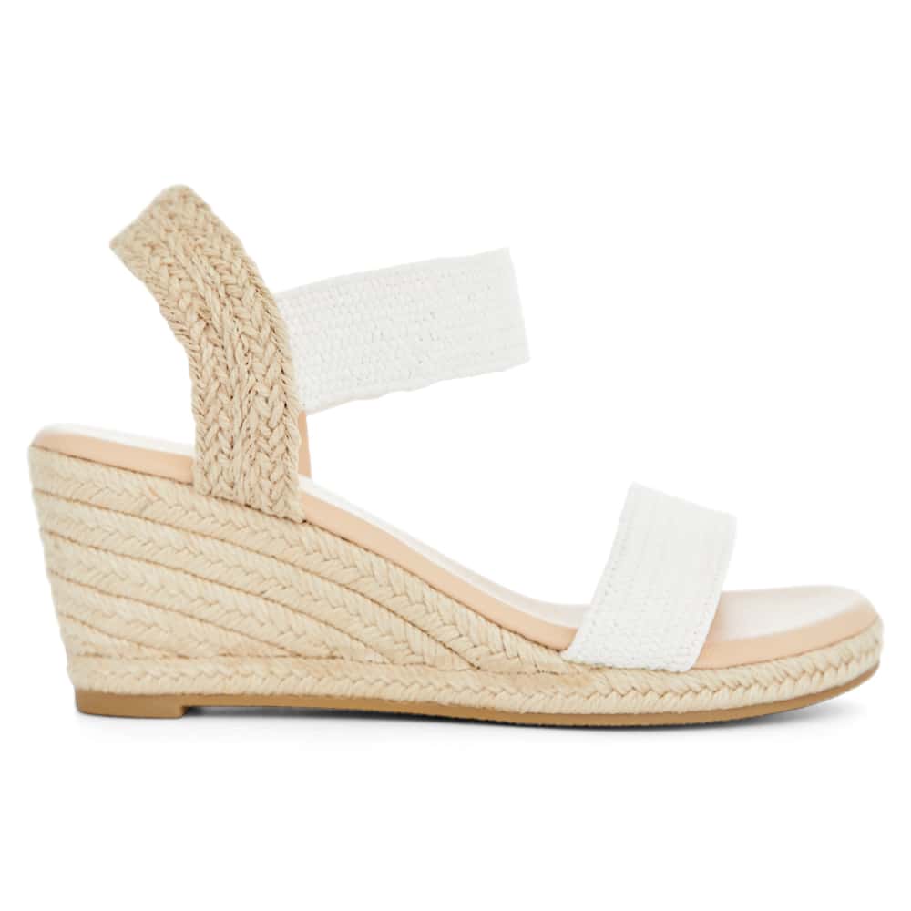 Sylvie Wedge in White/raffia