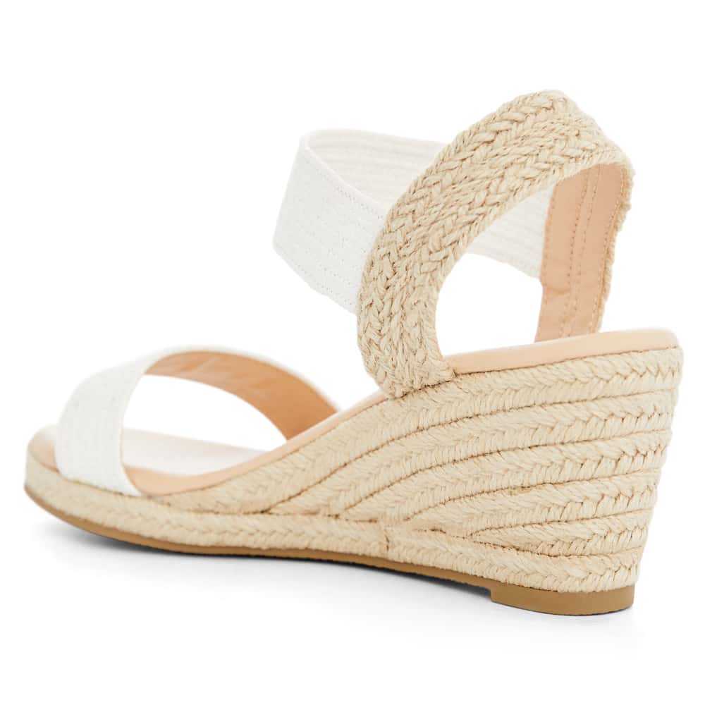 Sylvie Wedge in White/raffia