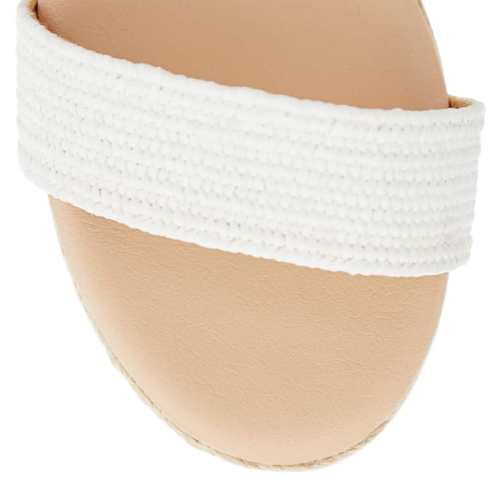 Sylvie Wedge in White/raffia