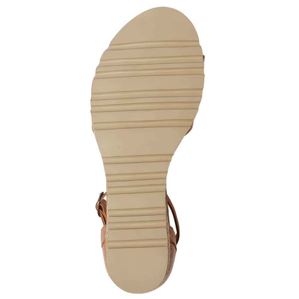 Tora Wedge in Tan Leather