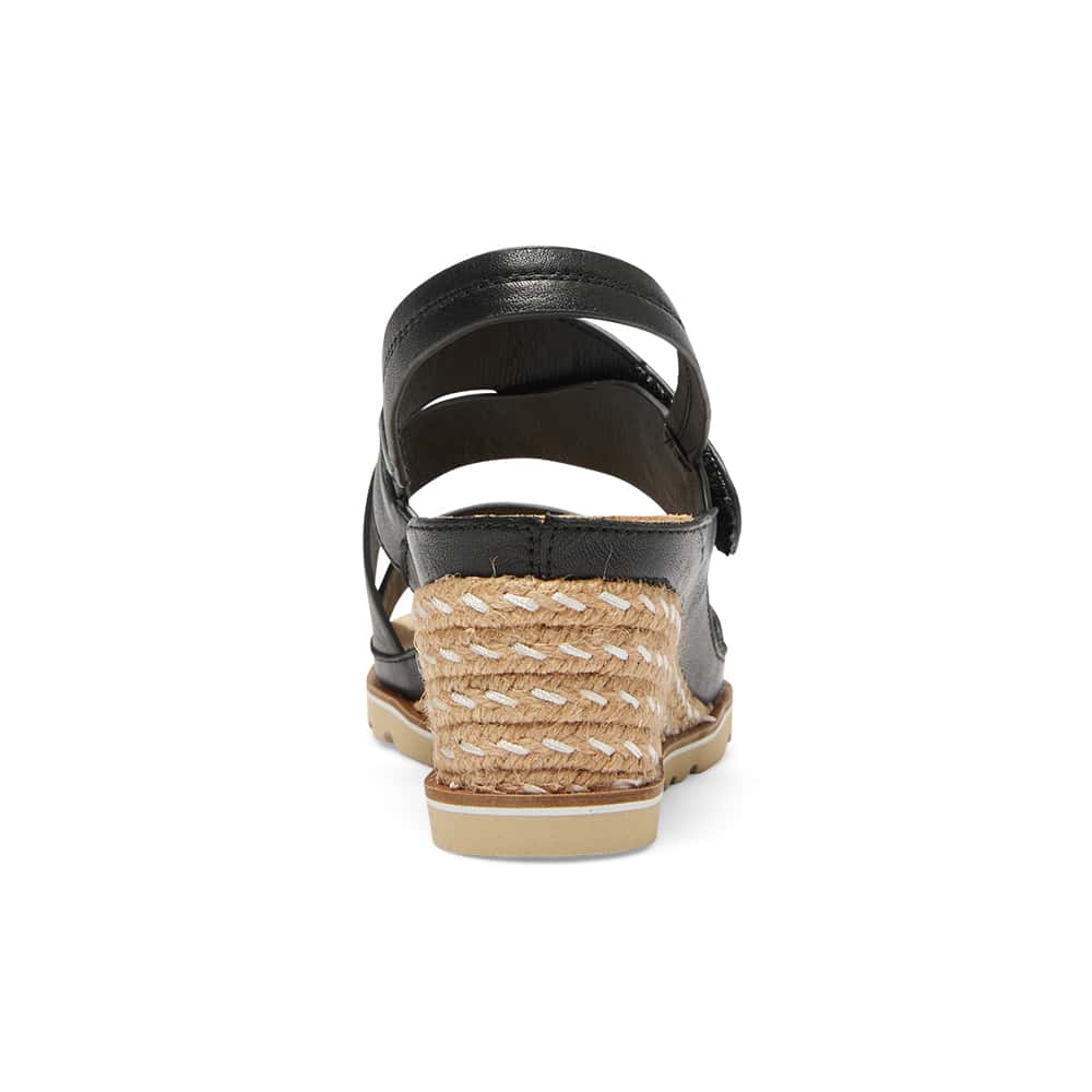Tosca Wedge in Black Leather