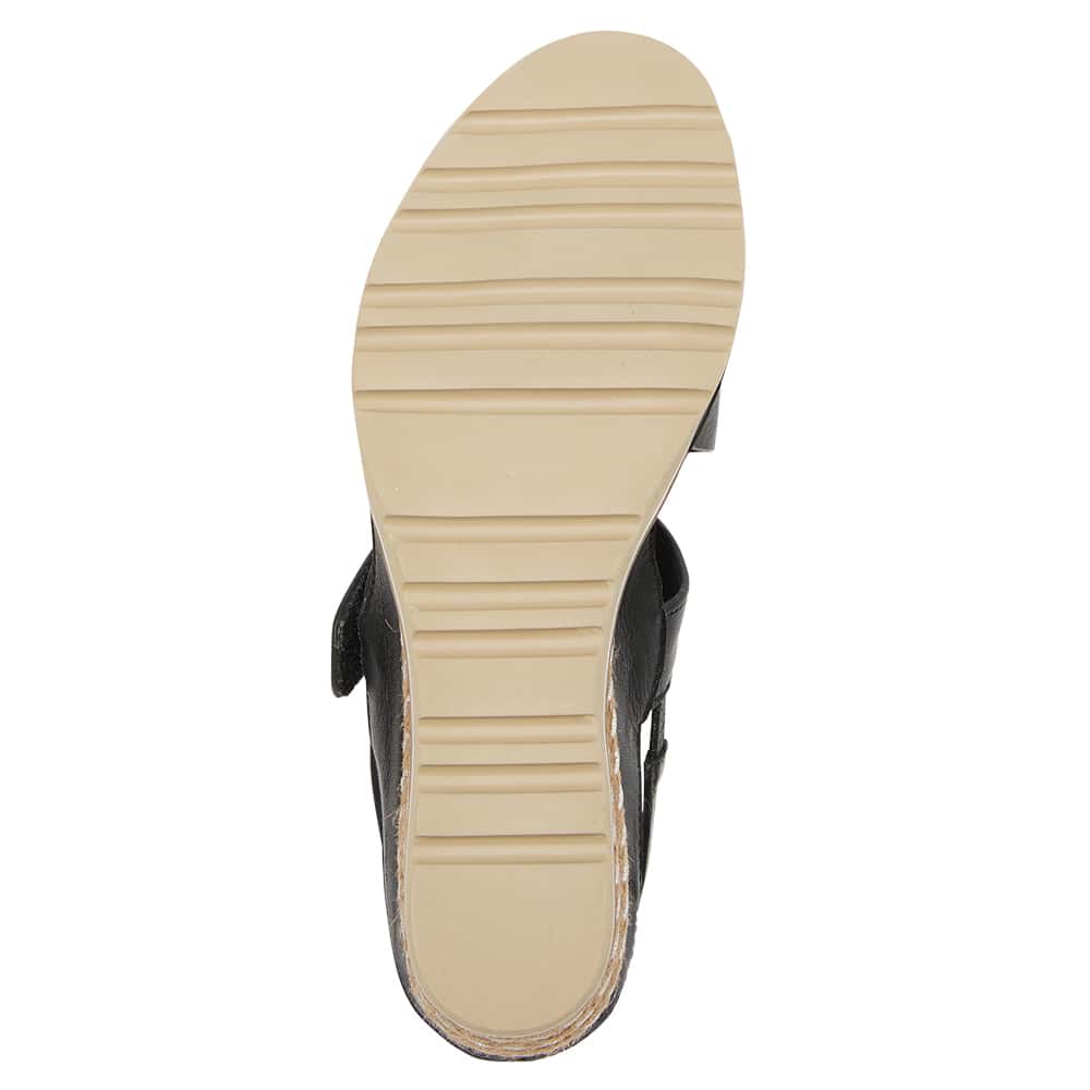Tosca Wedge in Black Leather