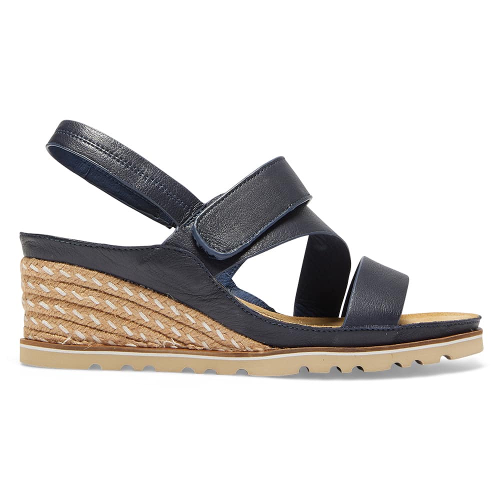 Tosca Wedge in Navy Leather