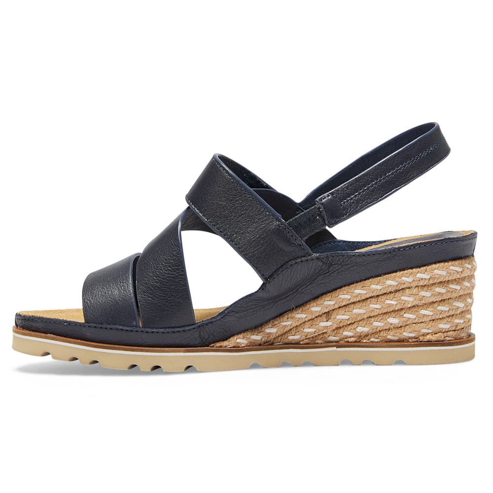 Tosca Wedge in Navy Leather