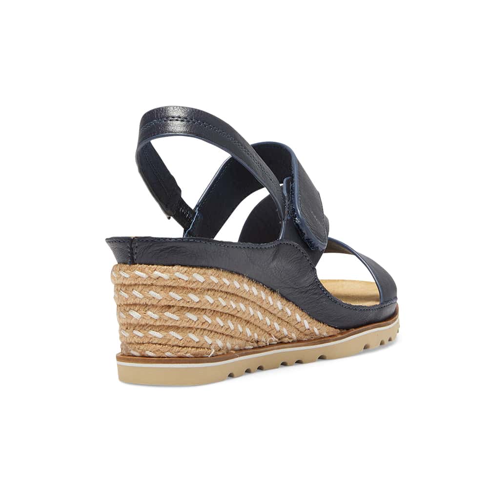 Tosca Wedge in Navy Leather