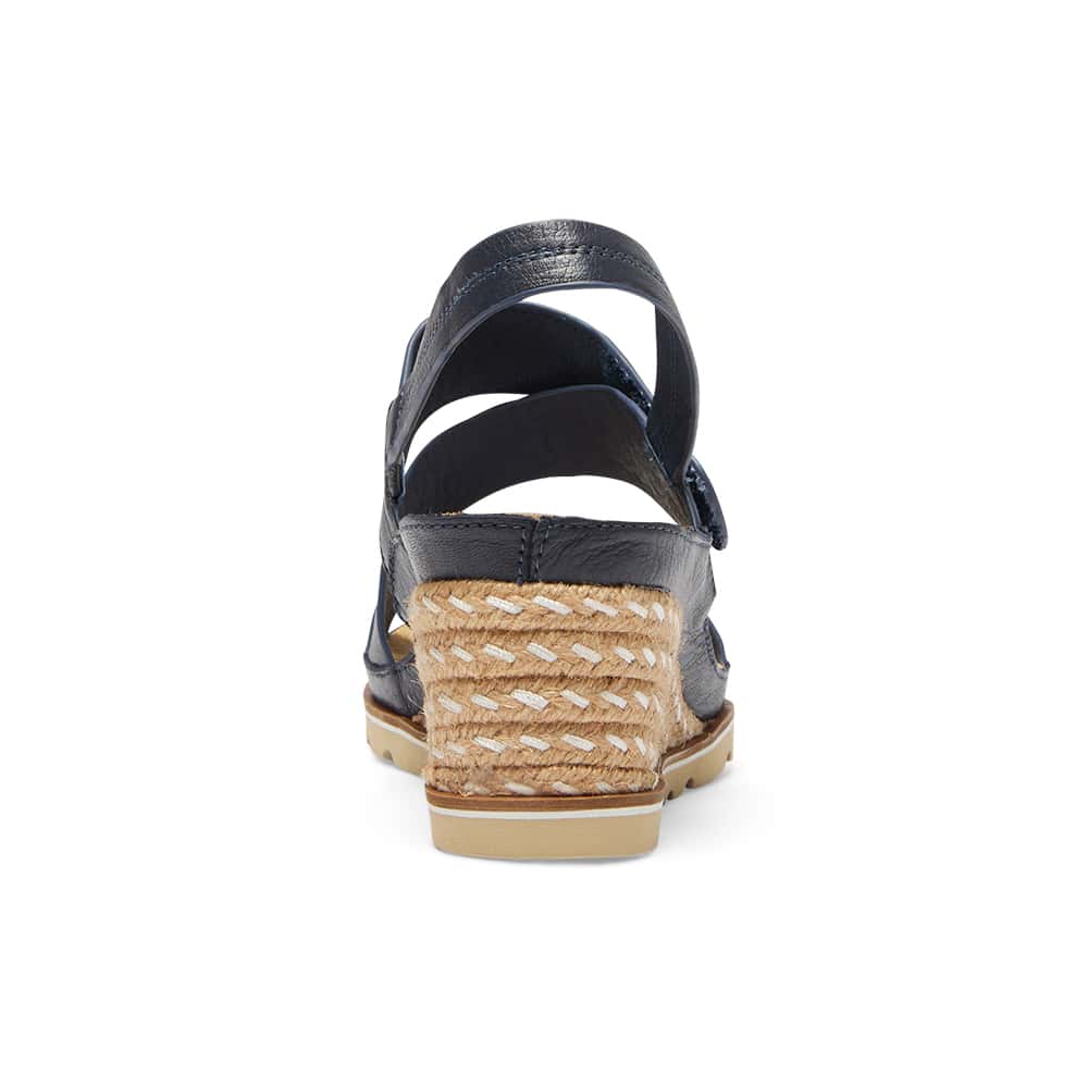 Tosca Wedge in Navy Leather