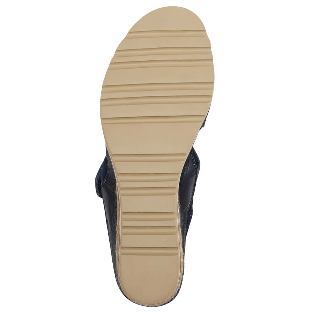 Tosca Wedge in Navy Leather