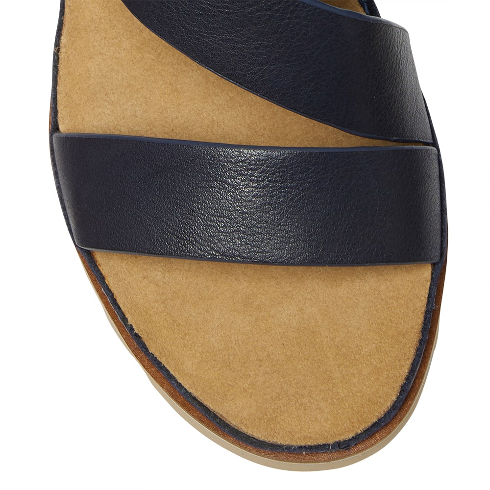 Tosca Wedge in Navy Leather