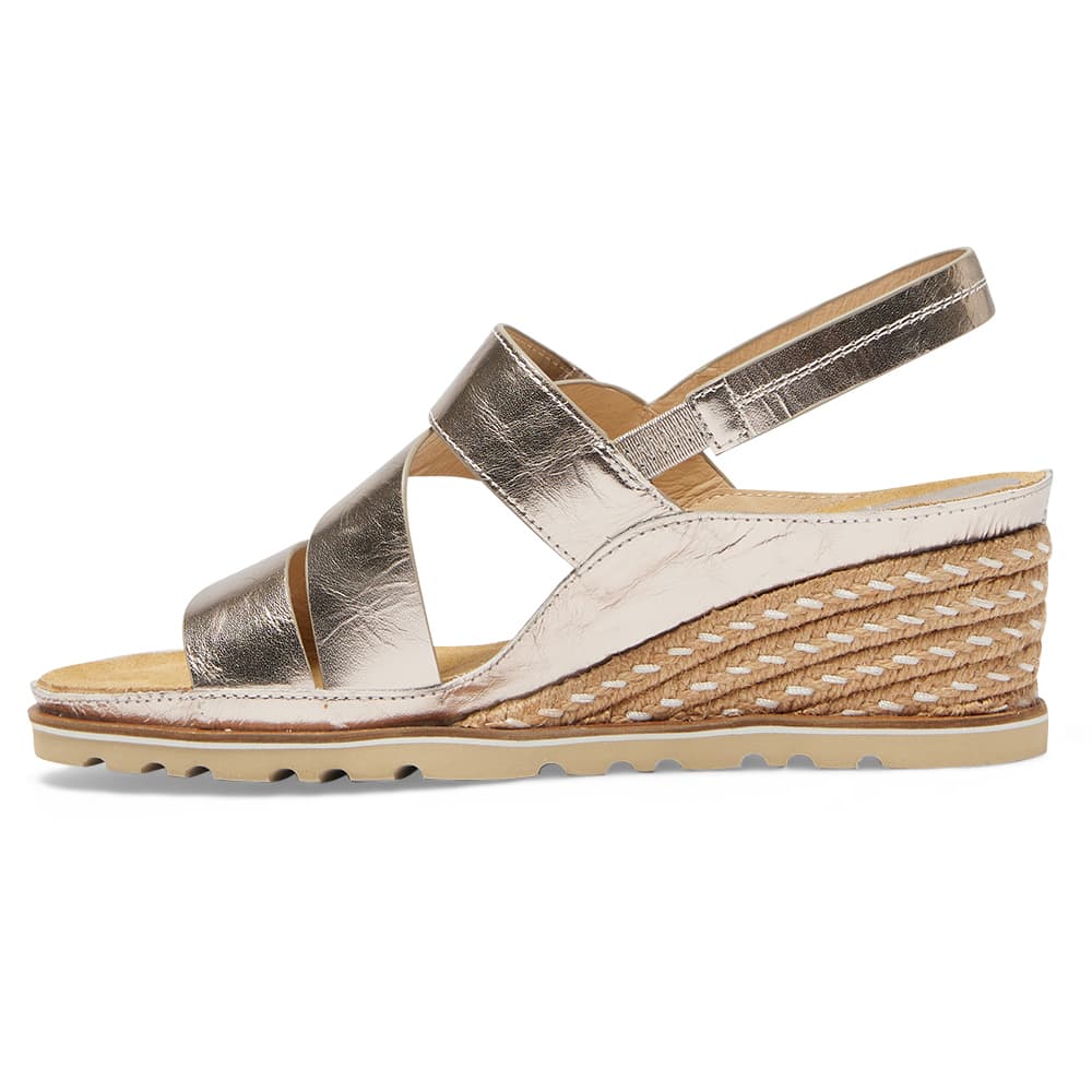 Tosca Wedge in Pewter Leather