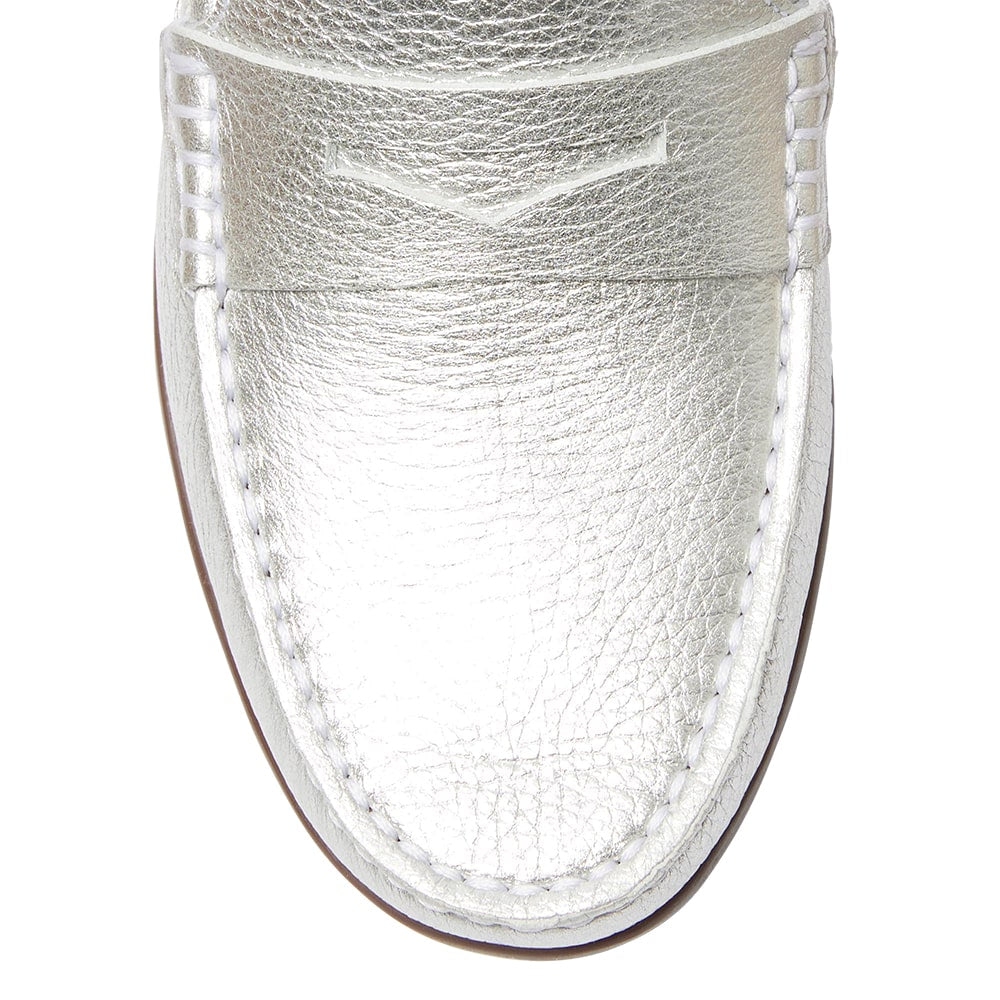 Travis Loafer in Silver Metallic Leather