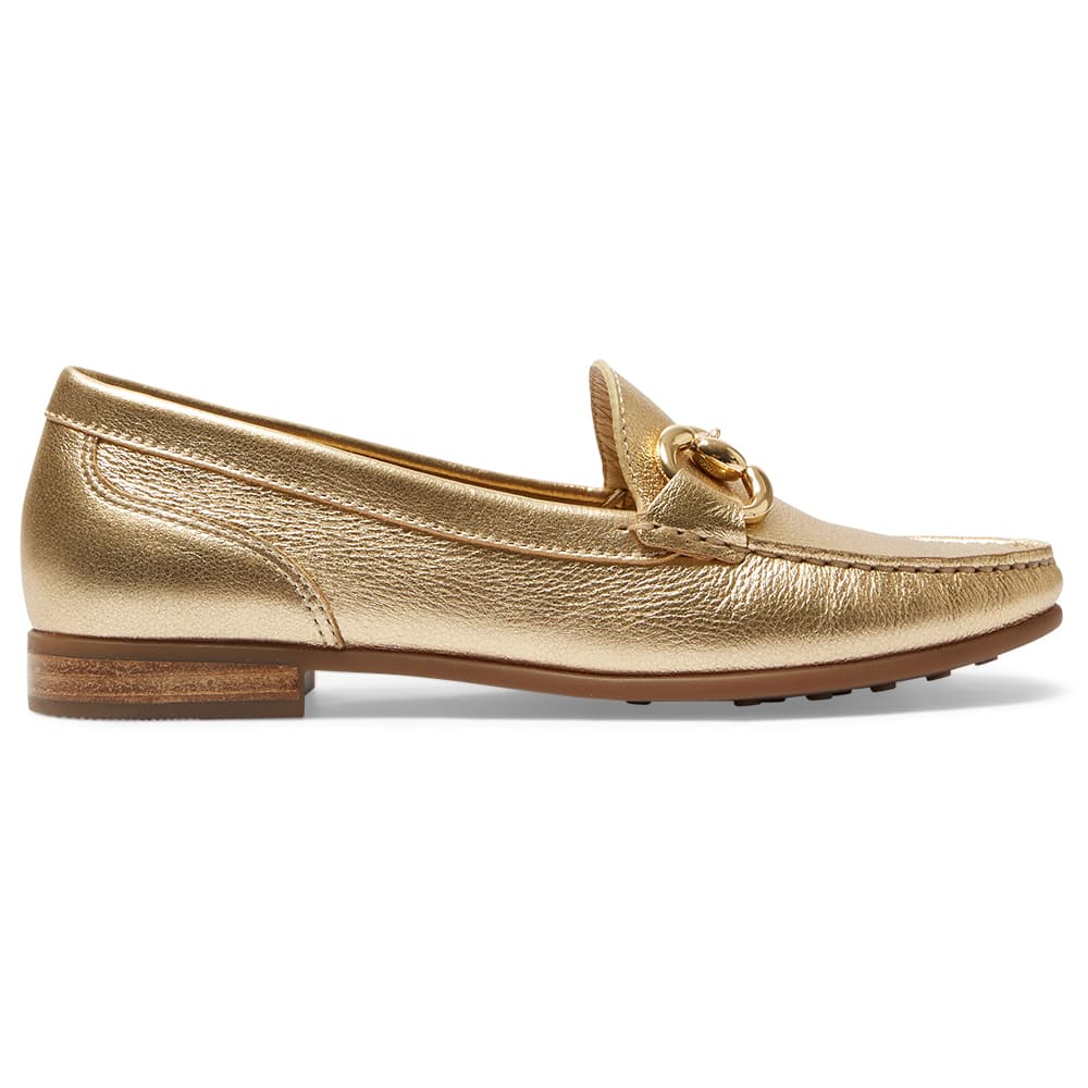 Tuscany Loafer in Gold Metallic Leather