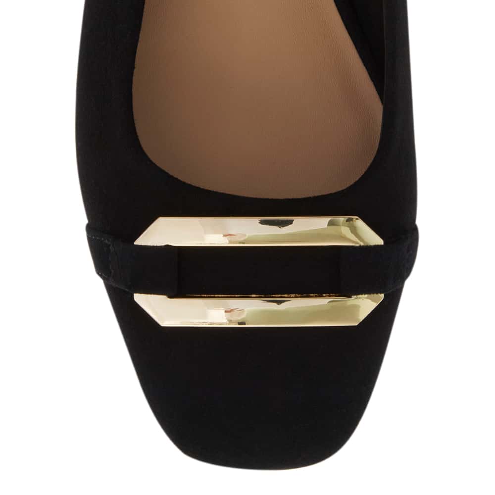 Twin Ballet Flat in Black Suede