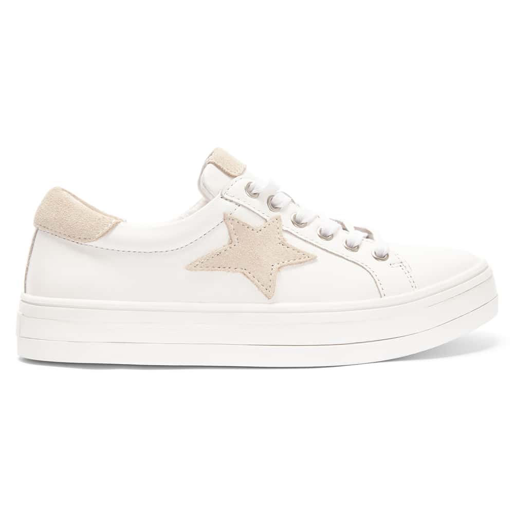 Ultra Sneaker in White And Taupe Leather