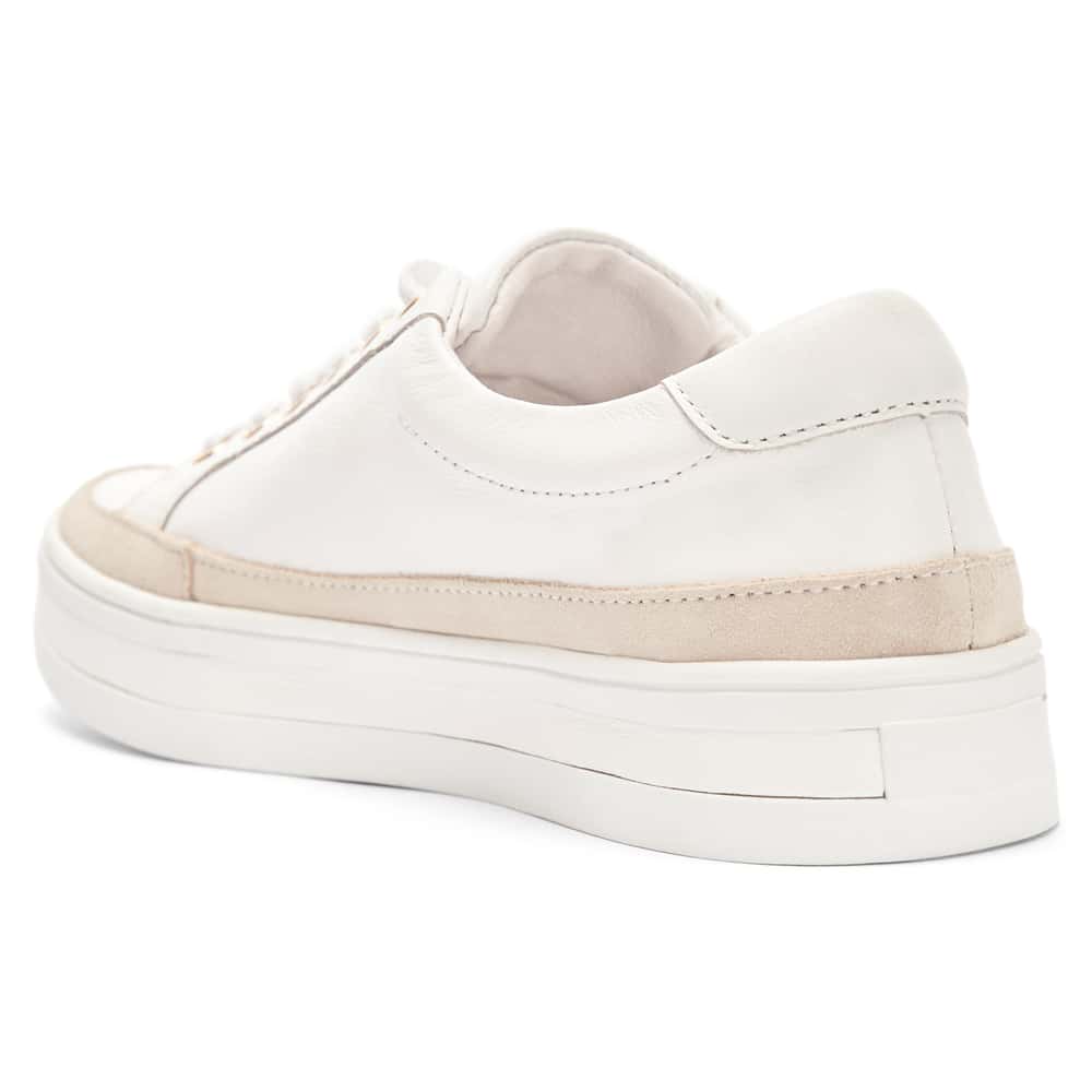 Uruguay Sneaker in White And Taupe Leather