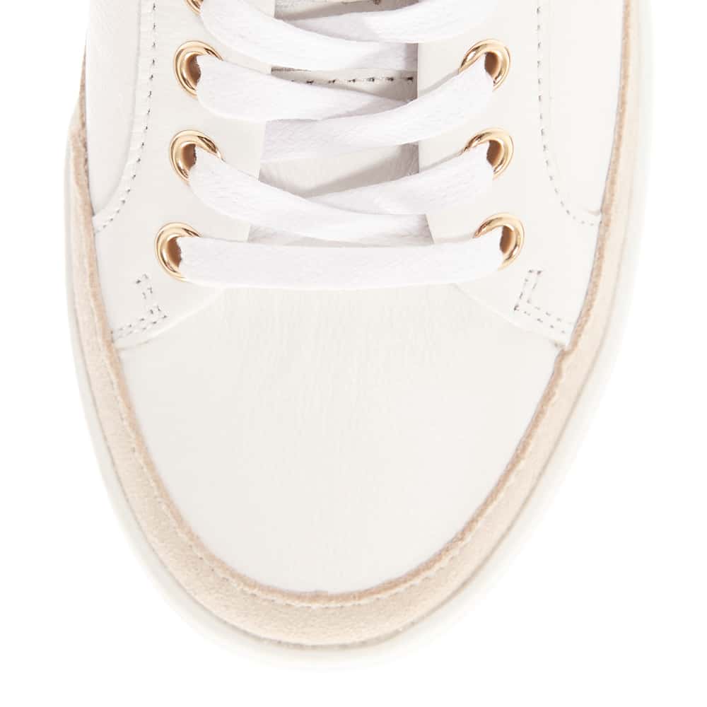 Uruguay Sneaker in White And Taupe Leather