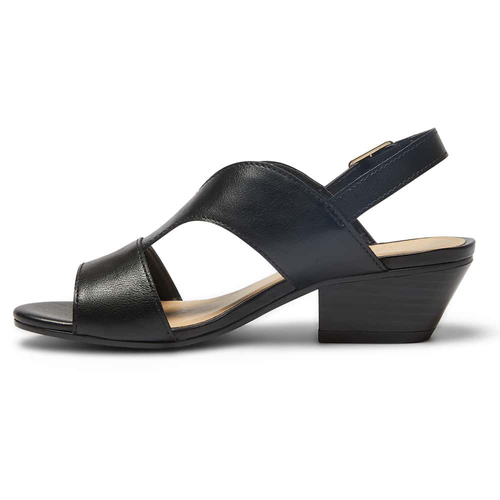 Valetta Heel in Black Leather