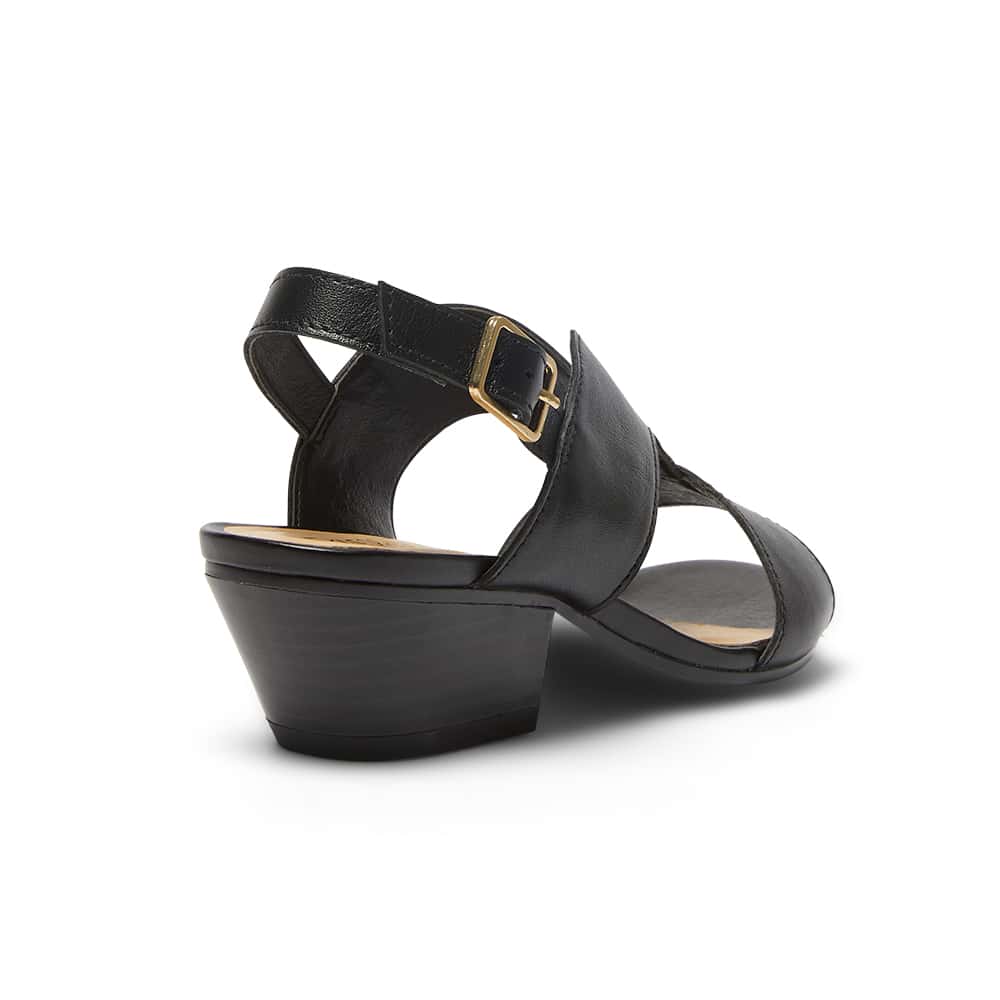 Valetta Heel in Black Leather