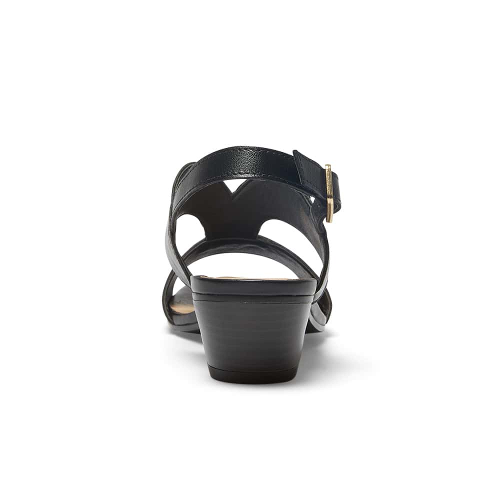 Valetta Heel in Black Leather