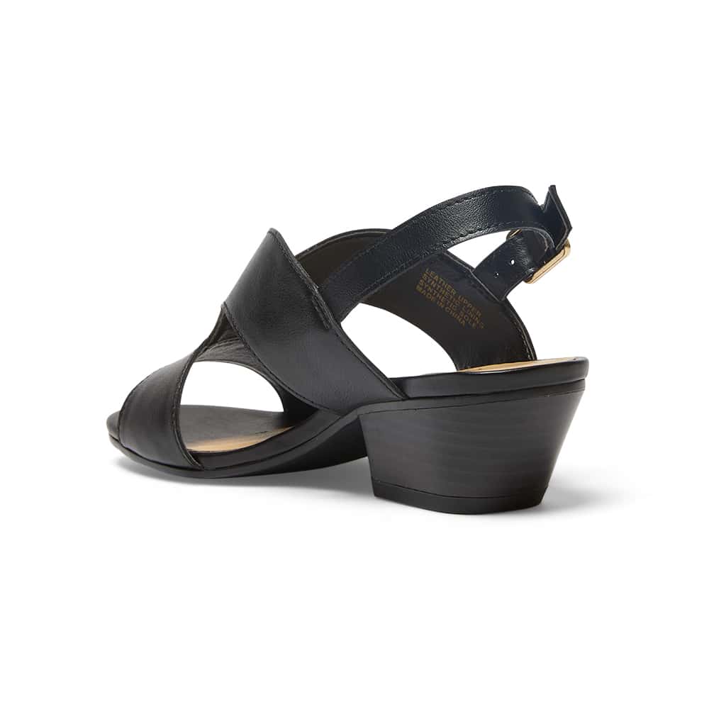 Valetta Heel in Black Leather
