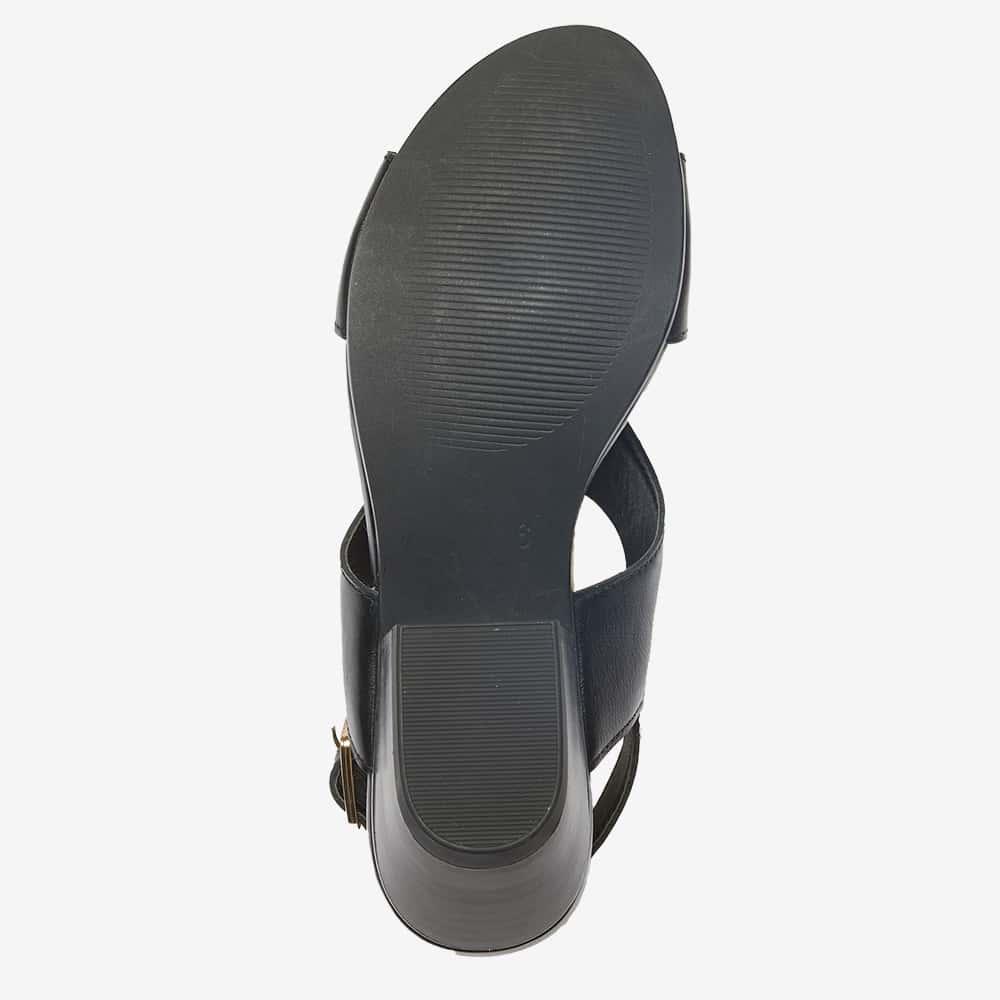 Valetta Heel in Black Leather