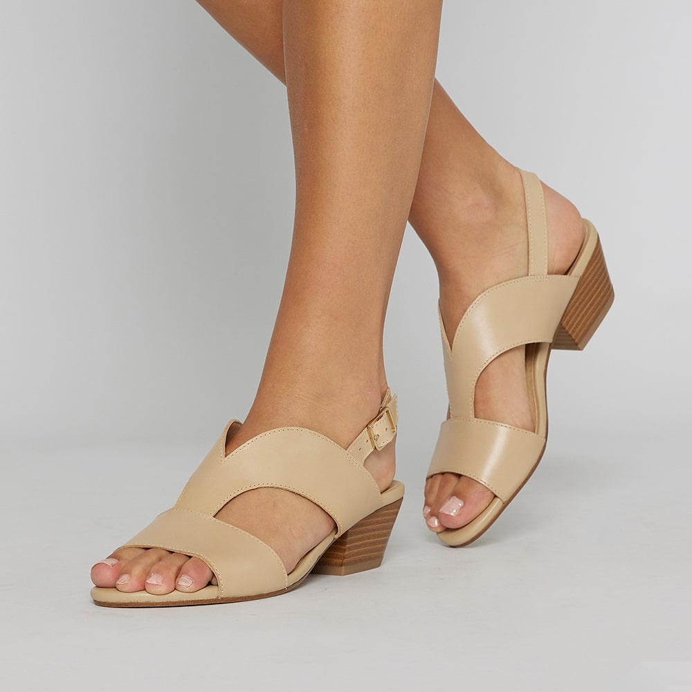 Valetta Heel in Nude Leather