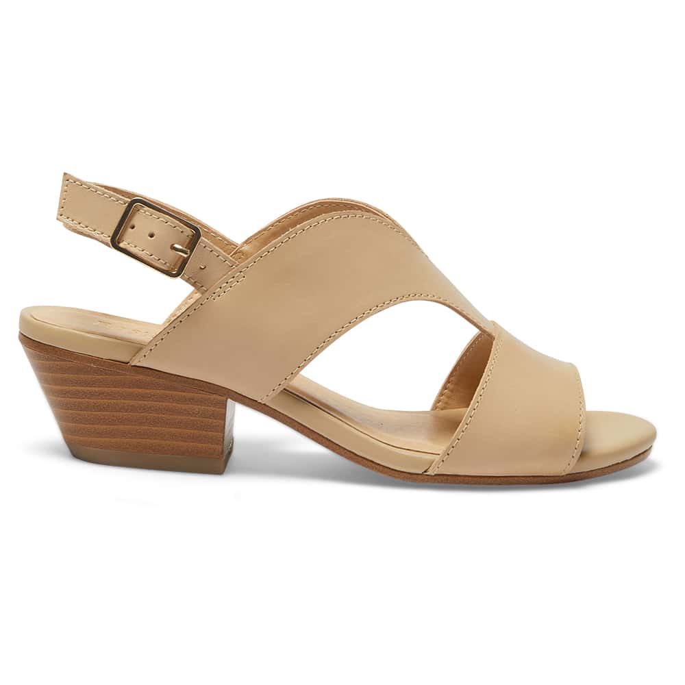 Valetta Heel in Nude Leather