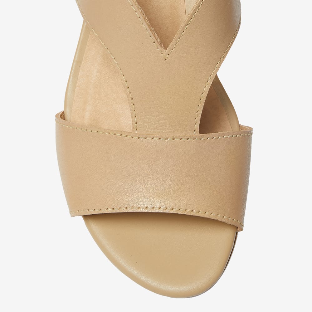 Valetta Heel in Nude Leather