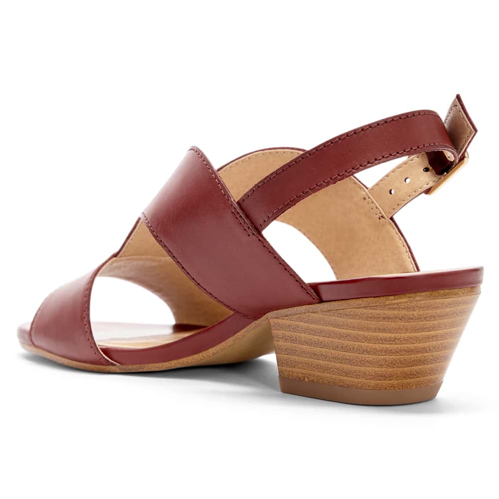 Valetta Heel in Red Leather