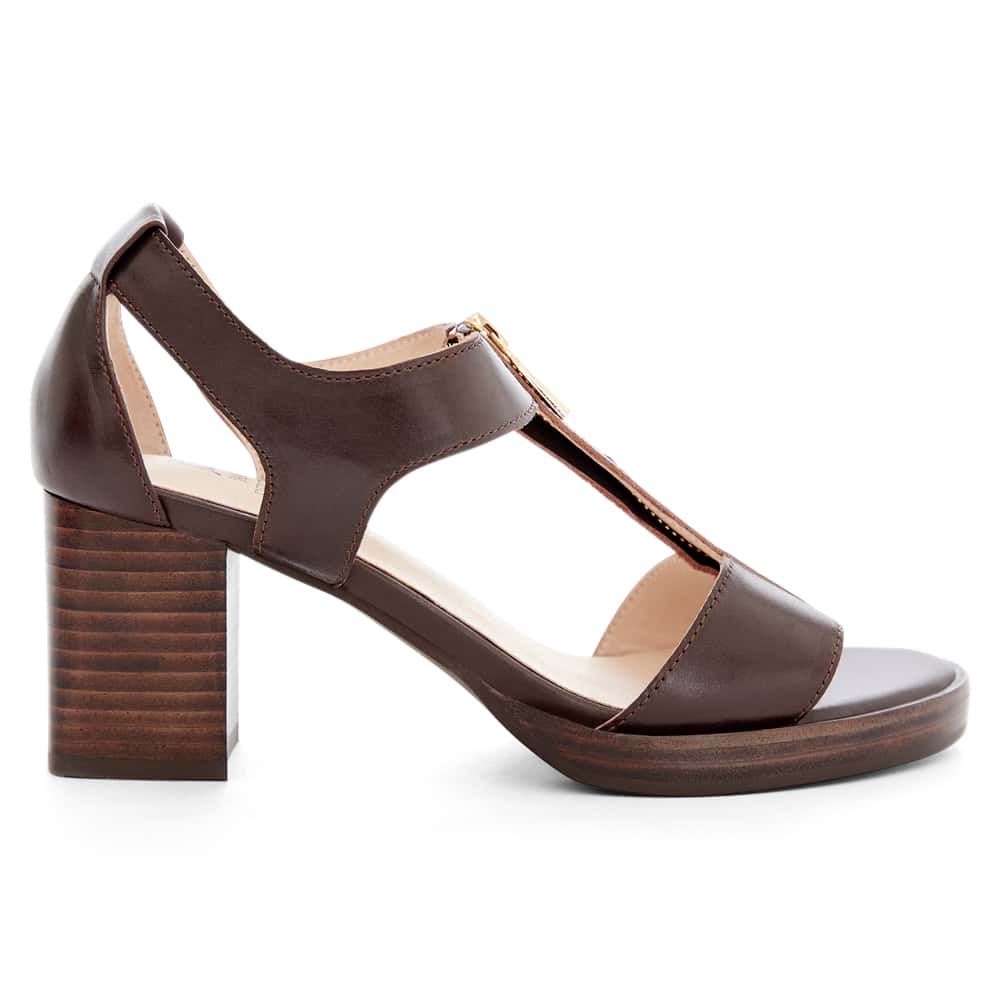 Abigail Heel in Chocolate Glove Leather