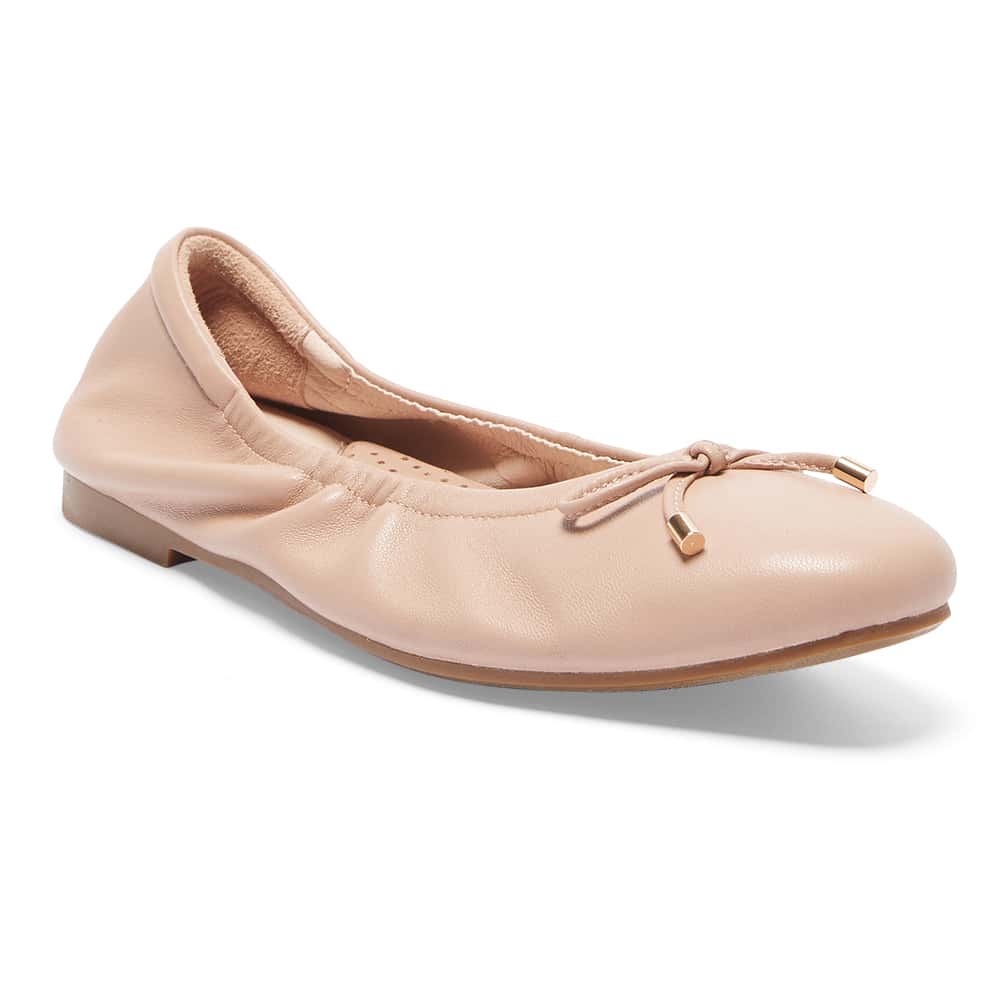 Allegra Ballet Flat in Blush Leather