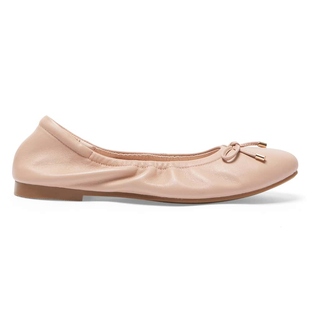 Allegra Ballet Flat in Blush Leather