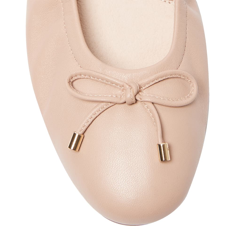 Allegra Ballet Flat in Blush Leather