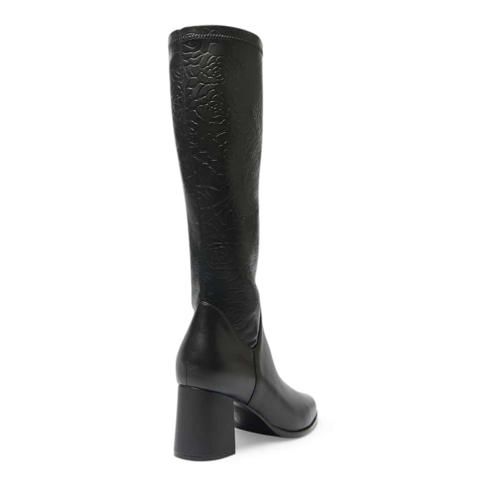 Altona Boot in Black / Emboss Stretch Leather