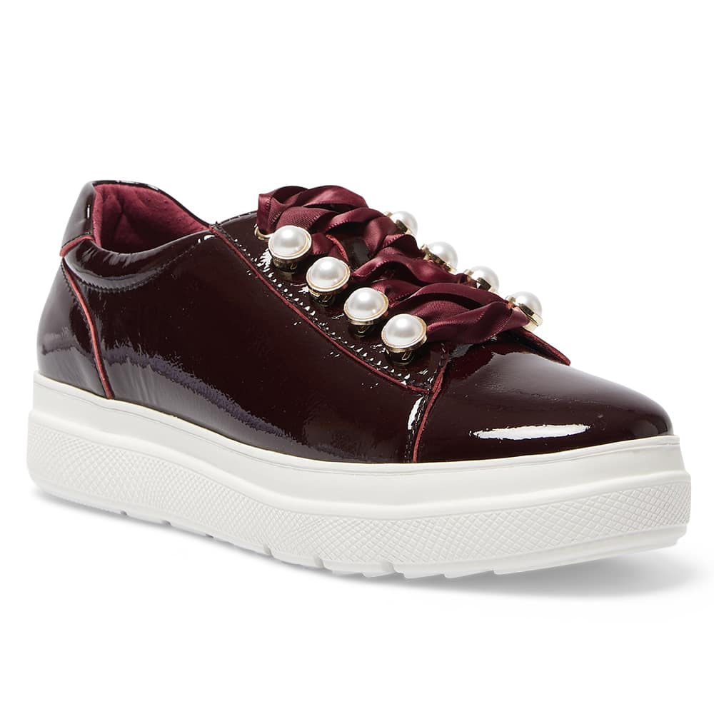 Bant Sneaker in Wine Crinkle Patent Patent