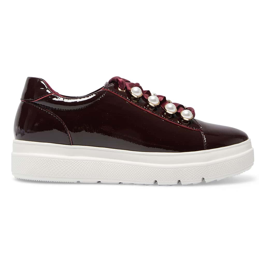 Bant Sneaker in Wine Crinkle Patent Patent