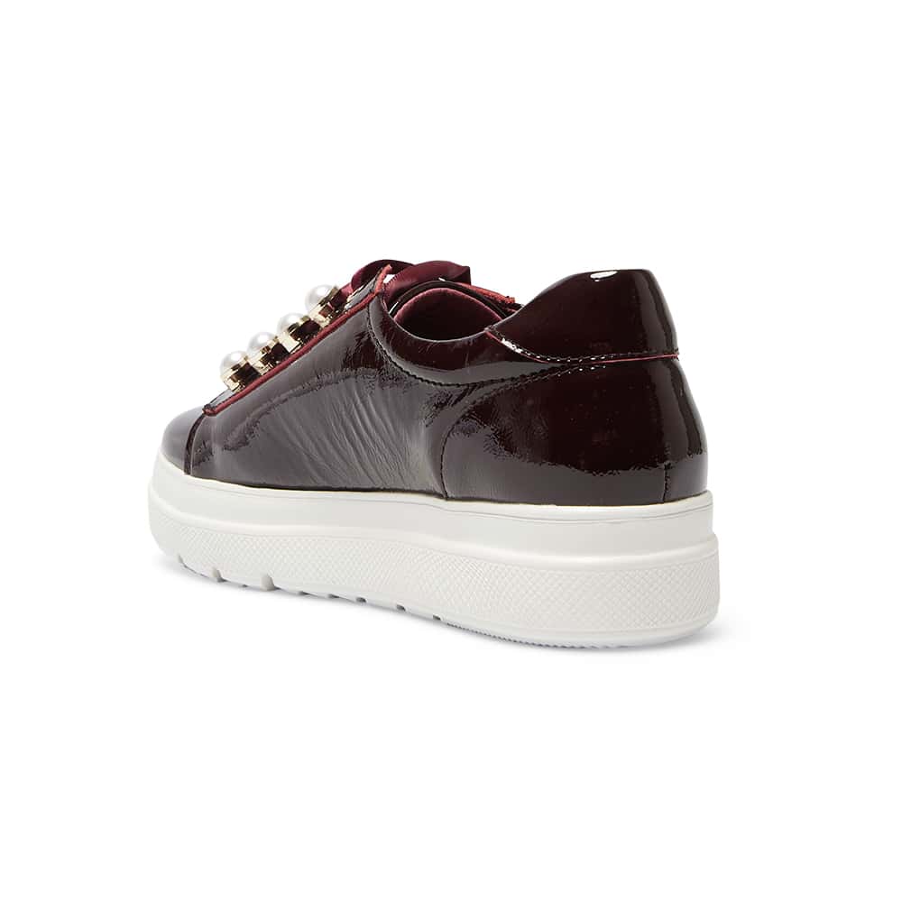Bant Sneaker in Wine Crinkle Patent Patent