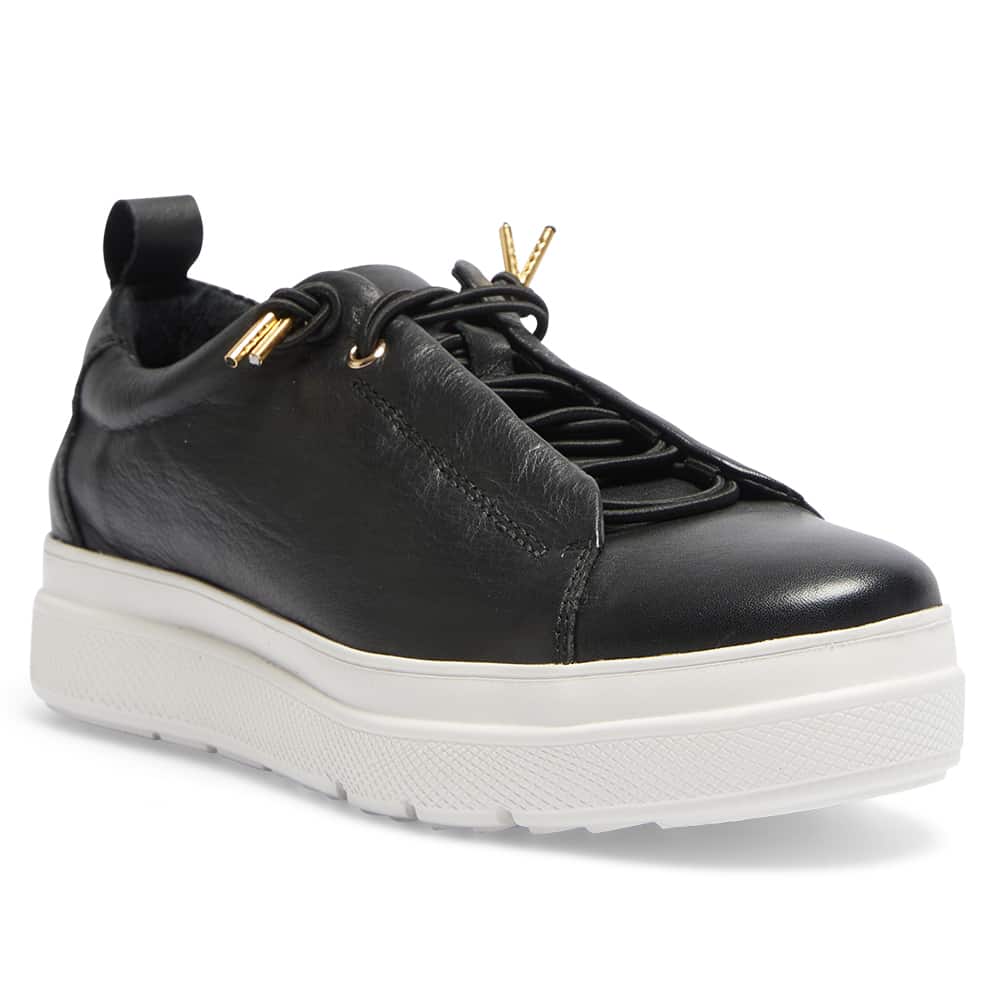 Bison Sneaker in Black Leather