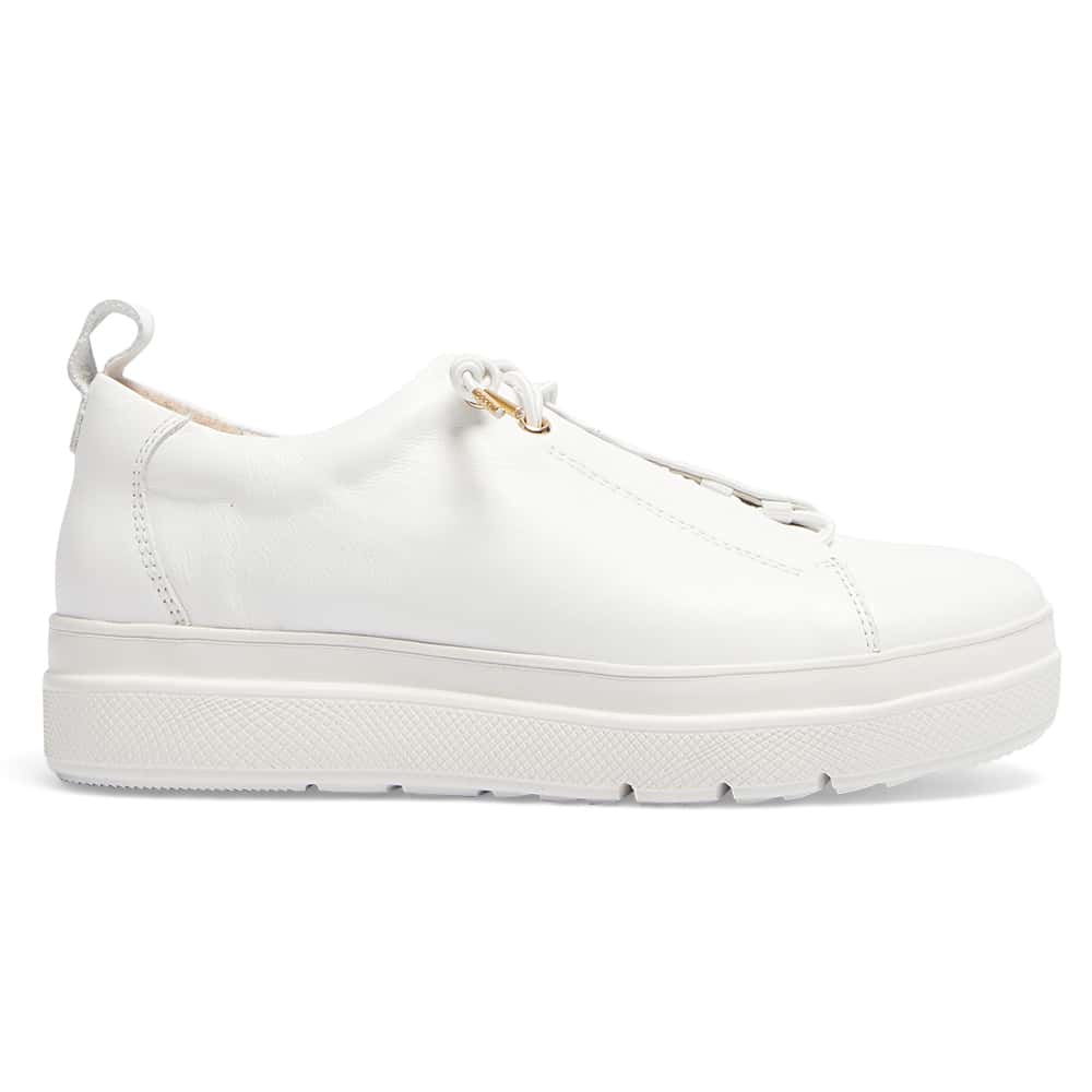 Bison Sneaker in White Leather