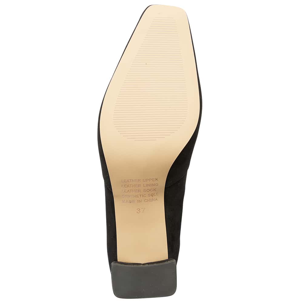 Brigid Heel in Black Suede