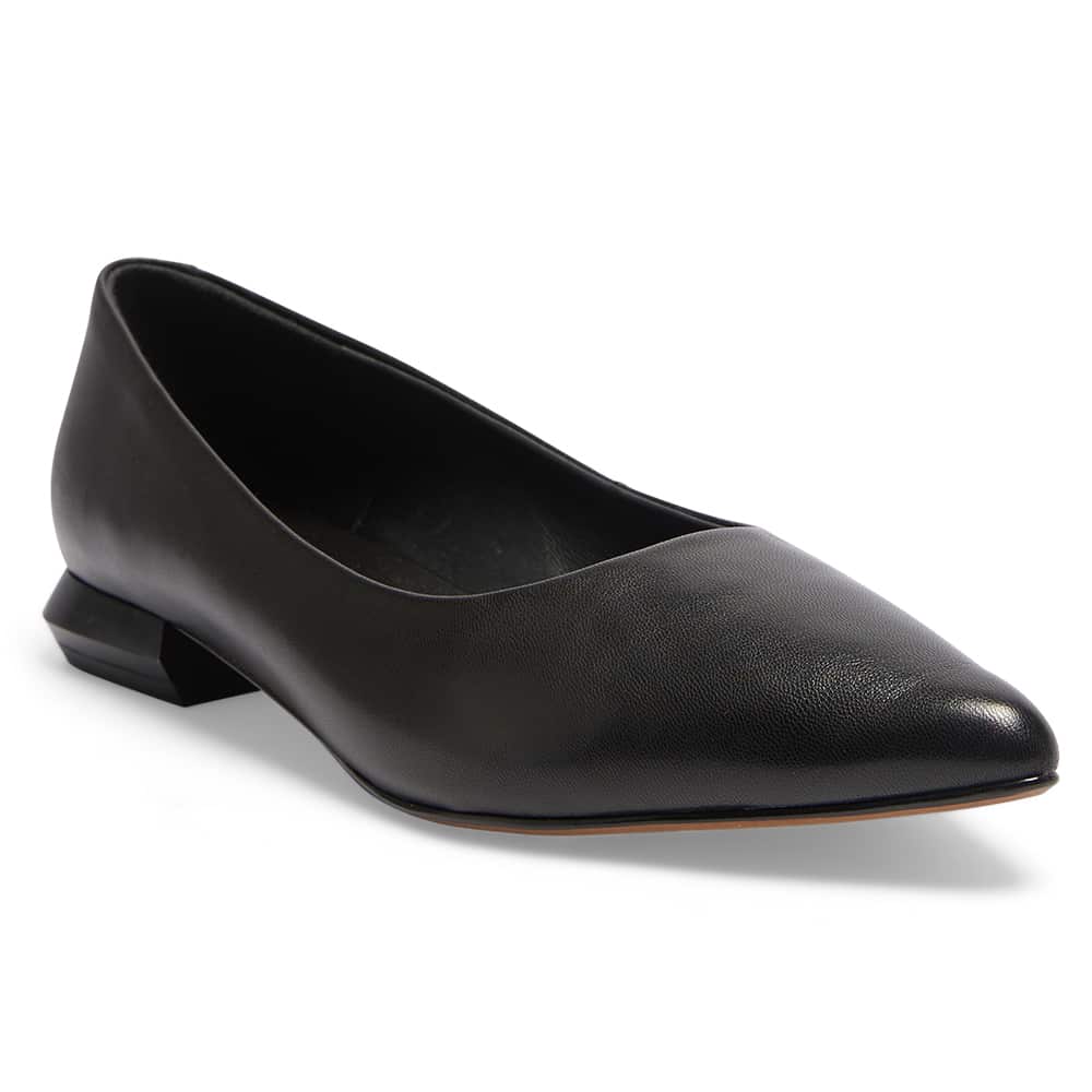 Cassie Ballet Flat in Black Leather