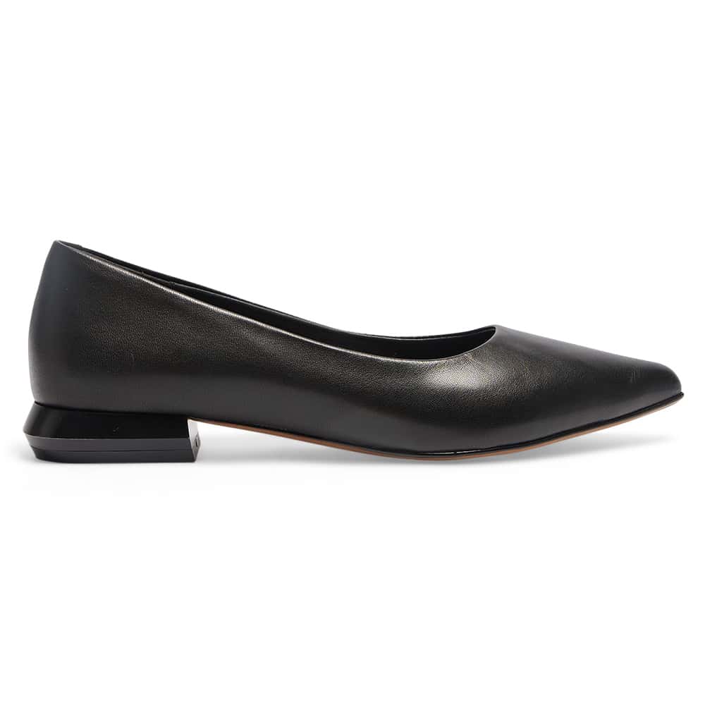 Cassie Ballet Flat in Black Leather