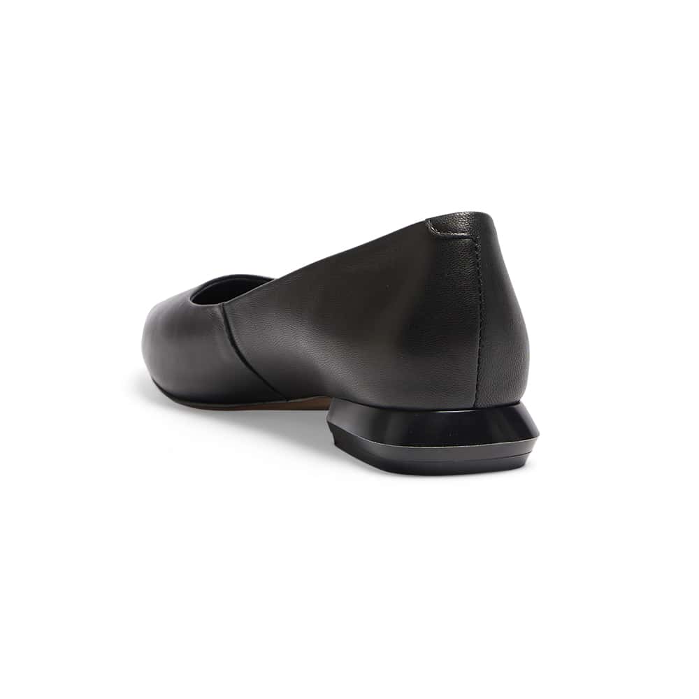 Cassie Ballet Flat in Black Leather
