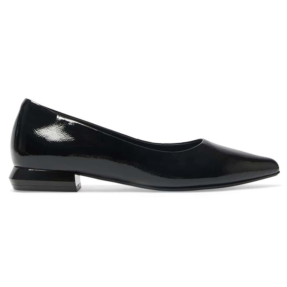 Cassie Ballet Flat in Black Patent