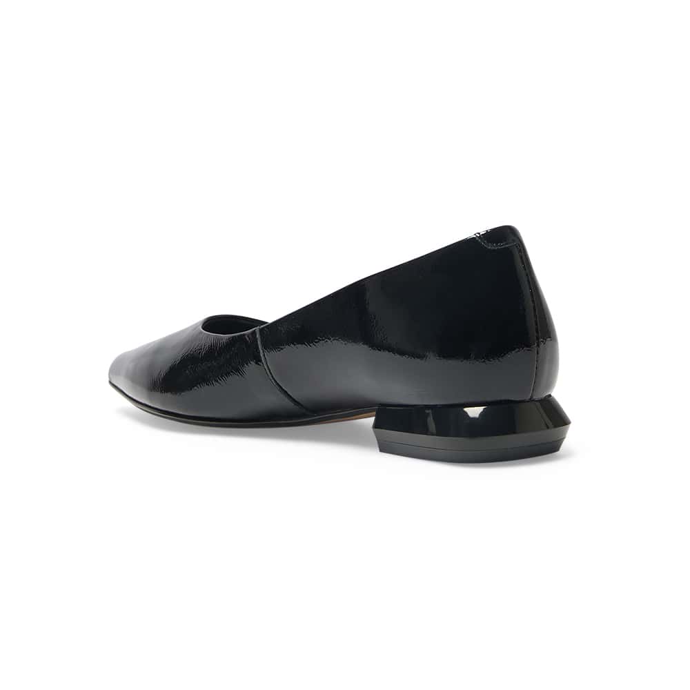 Cassie Ballet Flat in Black Patent